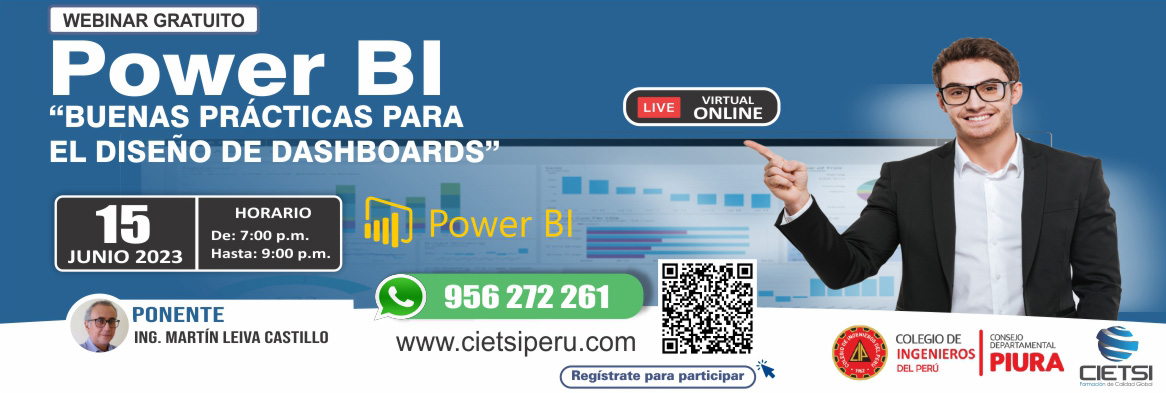 WEBINAR GRATUITO POWER BI “BUENAS PRÁCTICAS PARA EL DISEÑO DE DASHBOARDS” 2023